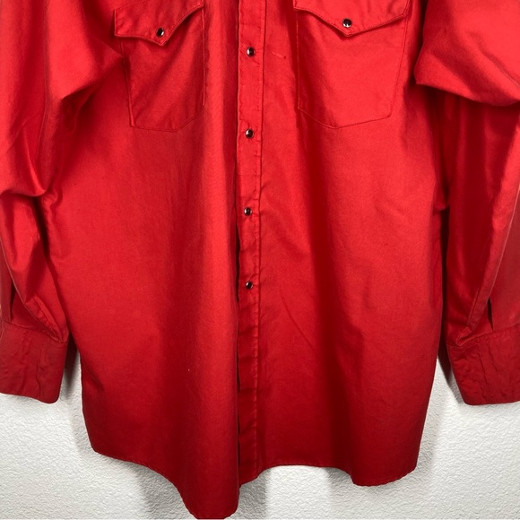 Red Rider Men's Western Shirt Button Down XXL Red Rodeo Snap Buttons Cowboy - Picture 8 of 15